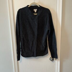 Caslon Black Knit Jacket 100% wool. Dry clean only. Size XL